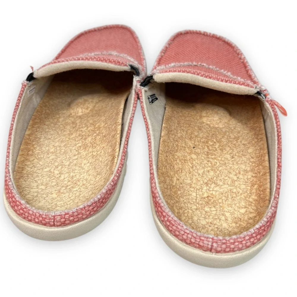 Spenco Siesta Canvas Slide Mules Womens 7 Pink Orthotic Cork ‎ Beach Festival